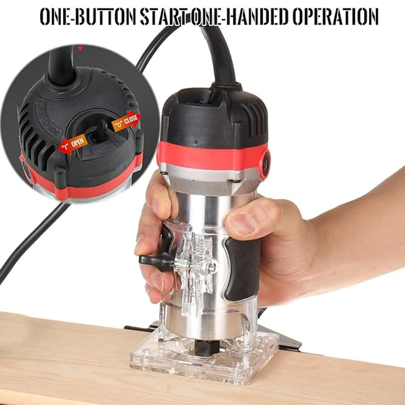 Portable Power Palm 2-In-1 Trimming Machine Cutter 800W Woodworking Electric Hand Router Tool 30000RPM Wood Edge Trimmer