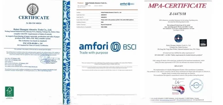 Certificates ISO, BSCI, FSC, MPA