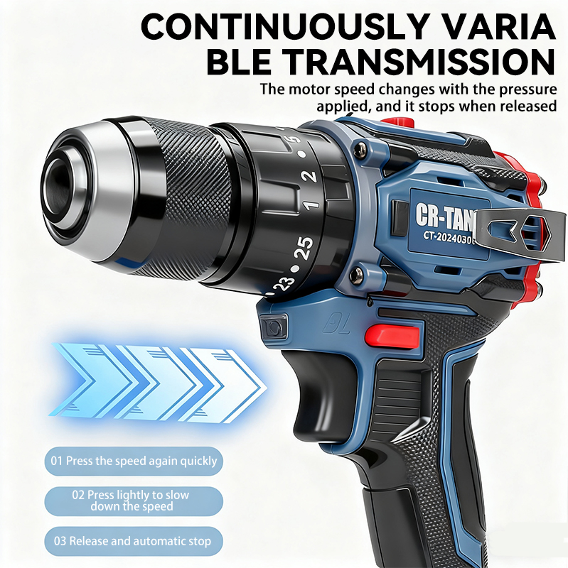OEM Supported Electric Tool Set Brushless 36V 1.5AH Lithium Battery Cordless Hand Drill Variable Speed 35N.M Torque for