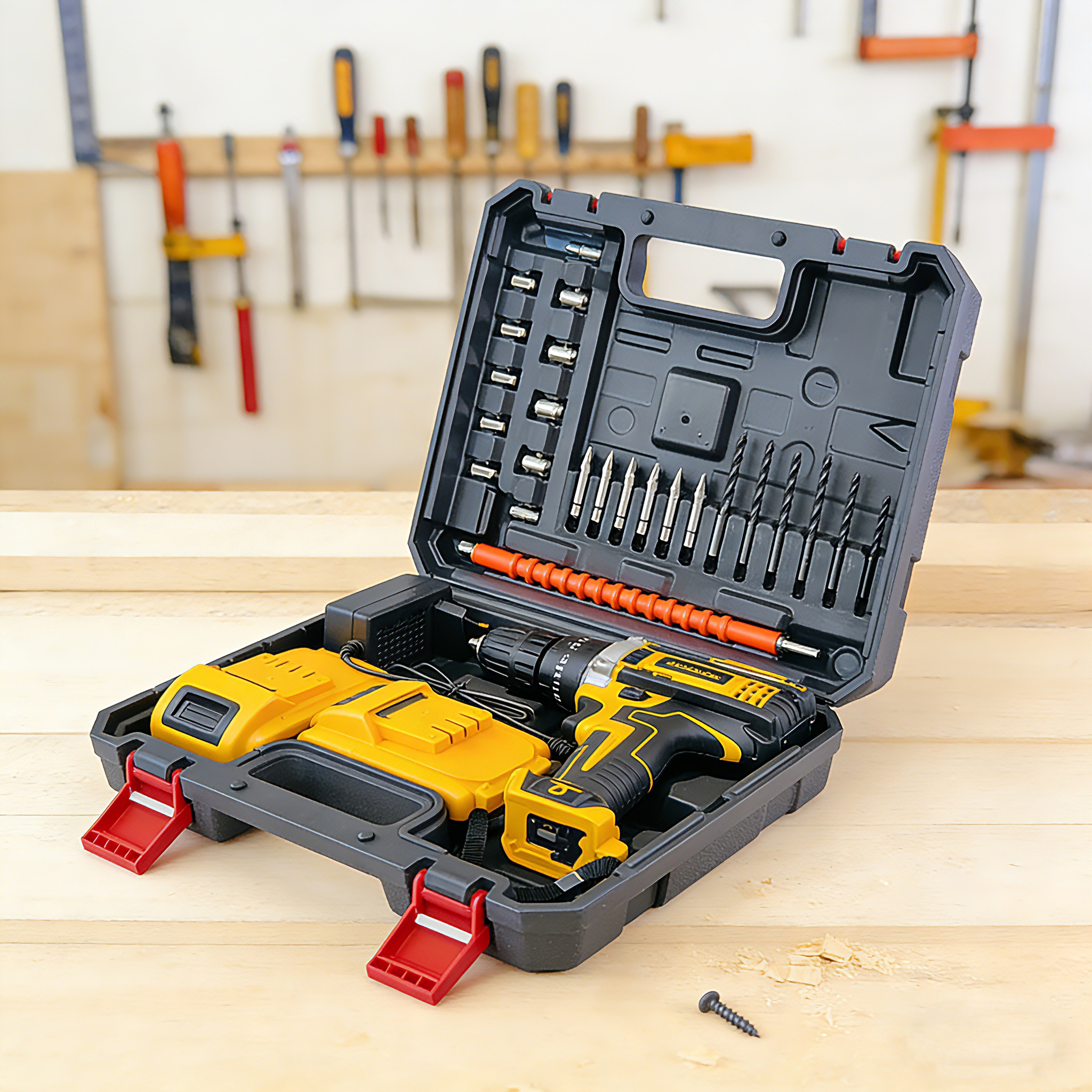 TS-2604 Cordless Drill Kit Power Drill Tool Set 21V Lithium Battery Drilling Machine 40N.m Torque Screwdriver OEM Home Use