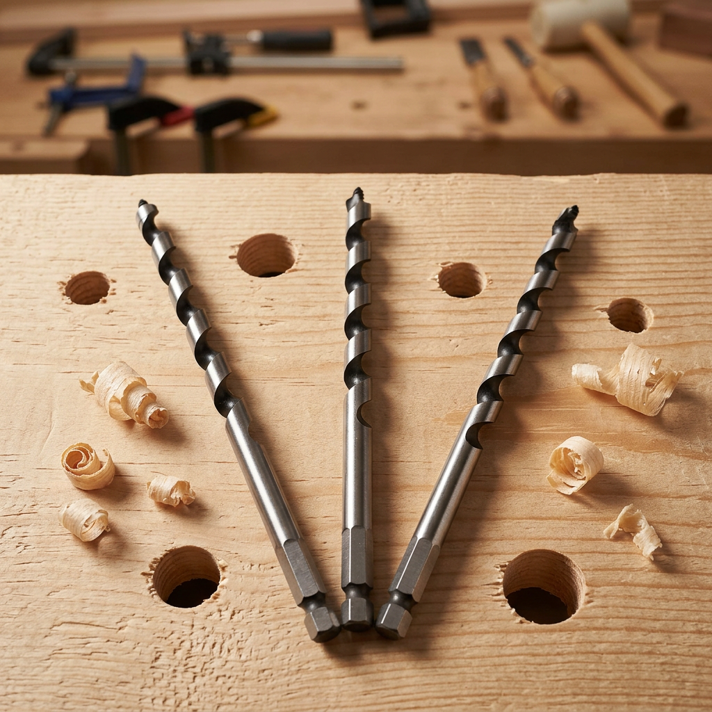 Power Tools Manufacturer 6pc/8pc DIY Woodworking Auger Bit Set Machined Hex Shank Drill Tools with Wooden Case Customizable