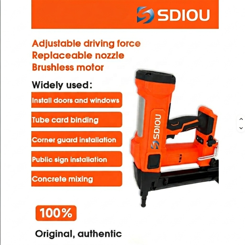Rechargeable Battery Powered Steel Framing Nail Gun Brushless Motor DIY Concrete Fastening Tool for Construction Industry 1 Year