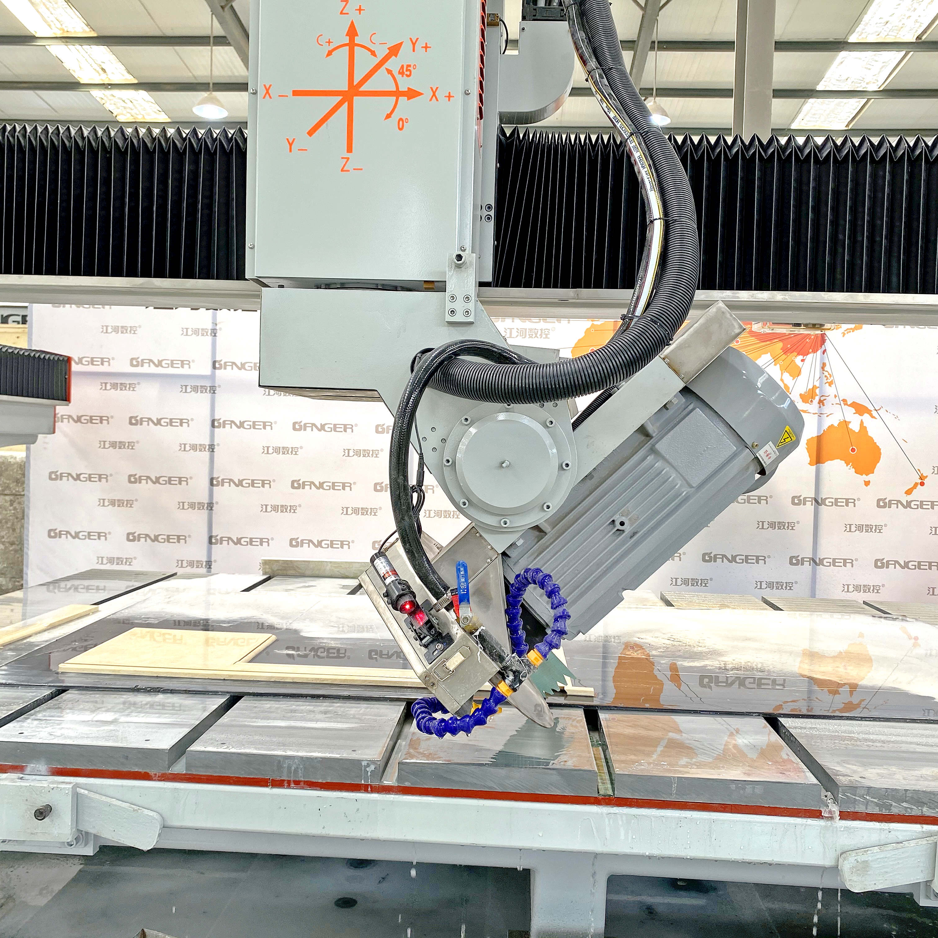 Bridge Saw And CNC Milling Equipped Granite Stone Concrete Porcelain Tile Cutting Machine