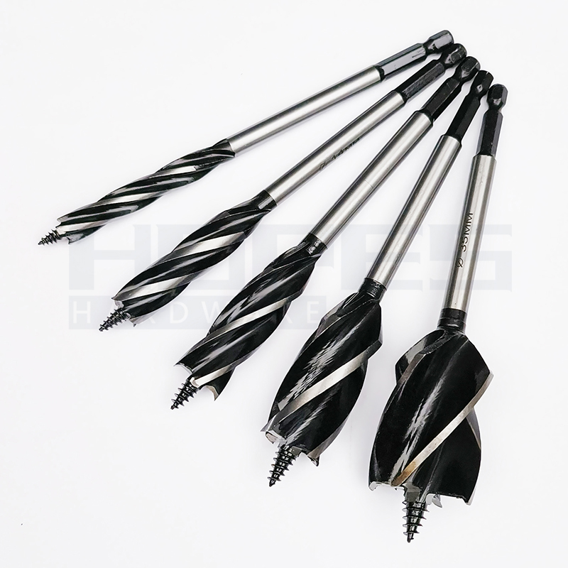 10-35mm Fast Boring Auger Drill Bits with 4 Flutes 1/4 Hex Shank Quick Cutting Woodworking Carpenter Drilling Tools