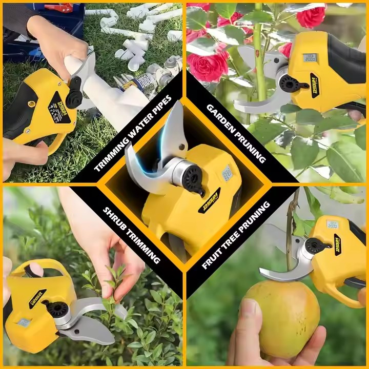 Cordless Pruner Brushless Trimmer Power Tool Pruning Set Professional Wood Scissors Gardening Electric Pruning