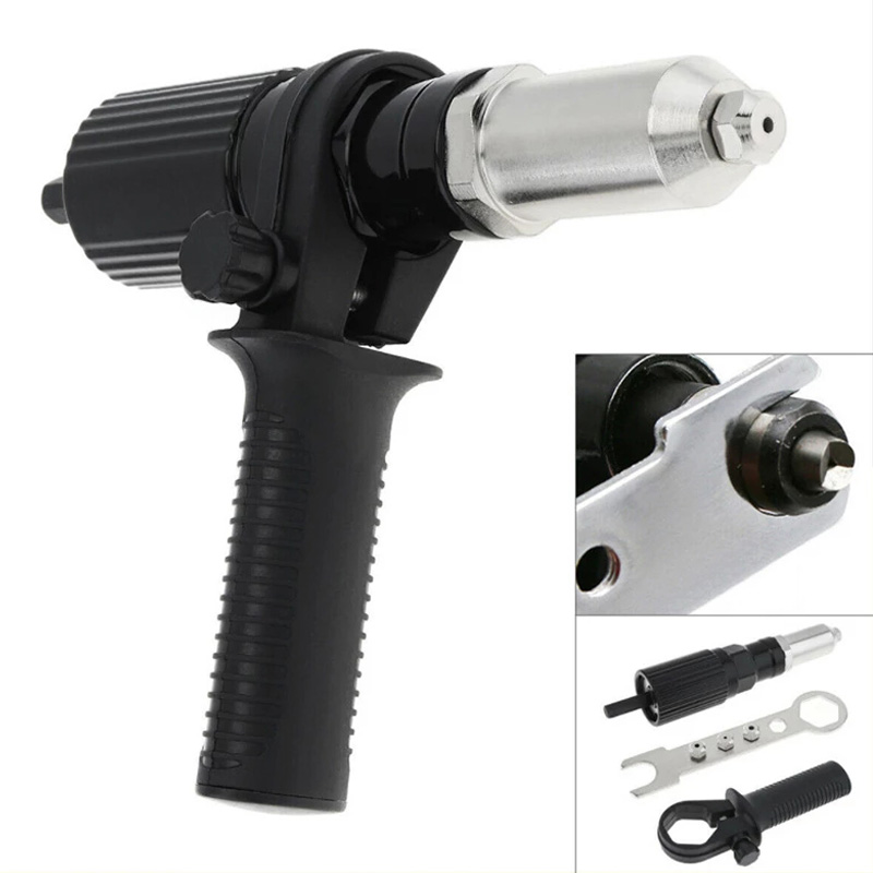Electric Rivet Gun 2.4mm-4.8mm Rivet Nut Gun Drill Adapter Cordless Riveting Tool
