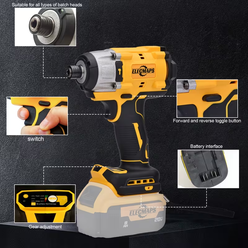 OEM Brushless Impact Wrench Driver Combo Kit 20V 2-Tool Set Battery Charger Aluminium Tool Bag for Wholesale