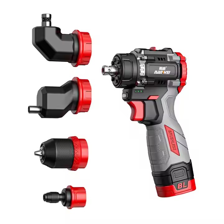 NANWEI New Design Multi-functional Power Tools 4-head 16v Brushless Motor Electric Screwdriver