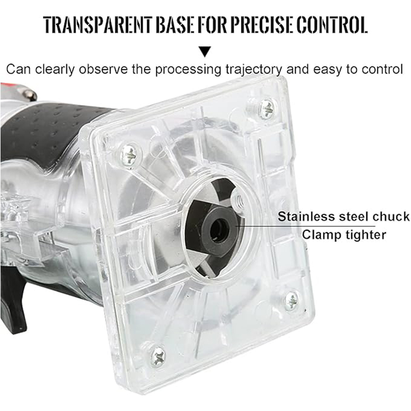Portable Power Palm 2-In-1 Trimming Machine Cutter 800W Woodworking Electric Hand Router Tool 30000RPM Wood Edge Trimmer