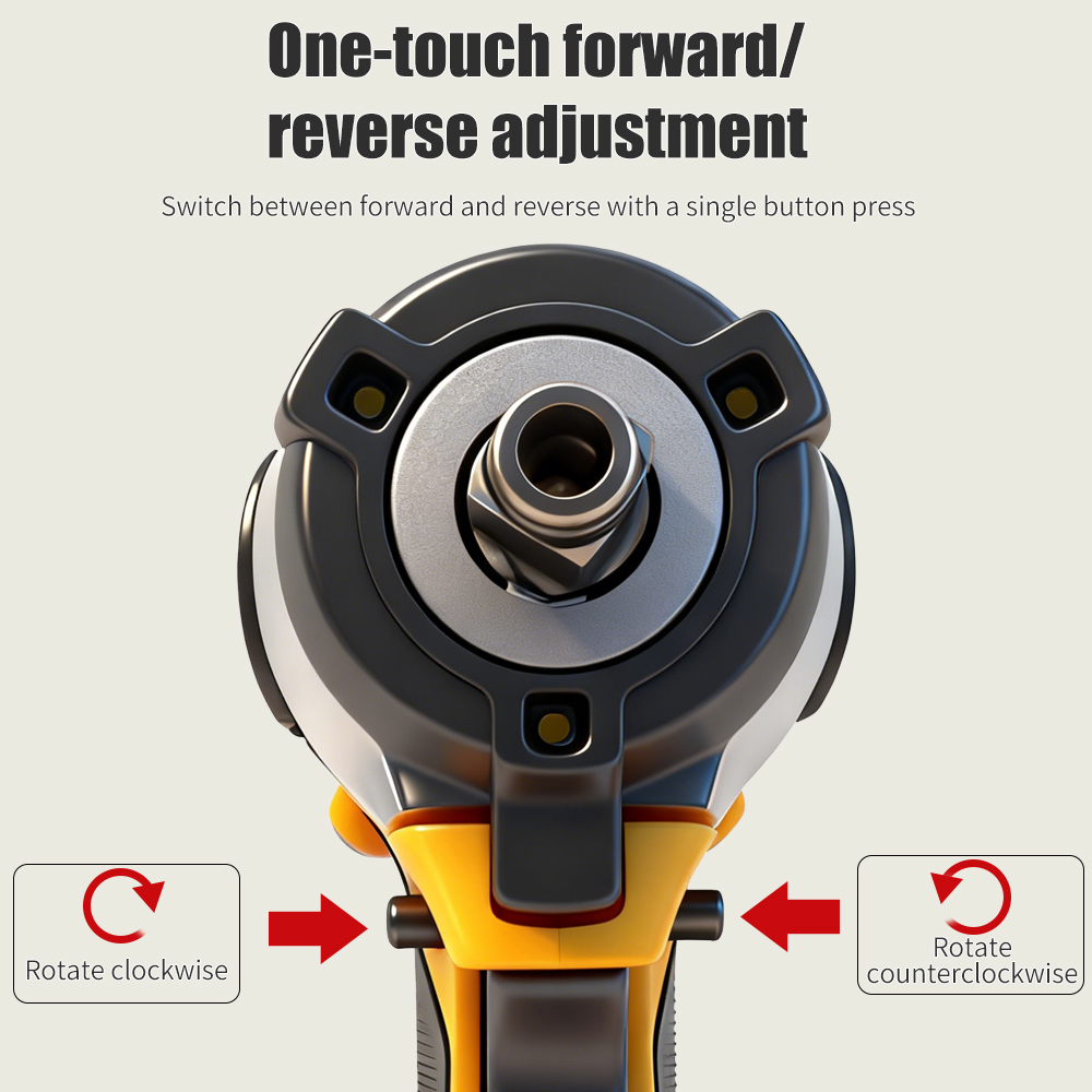 3250RPM Brushless Impact Wrench LED Cordless Driver Large Torque Variable Speed Electric Wrench for 20V Battery