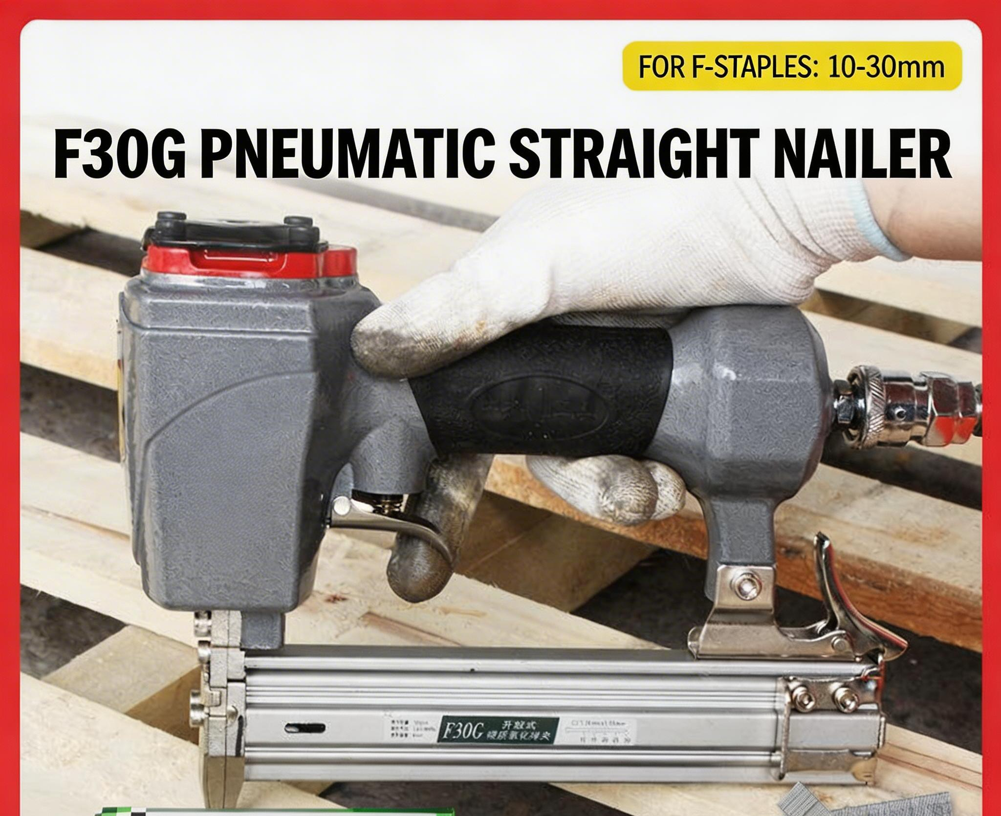 Air-Powered Steel Nail Gun Pneumatic Fastening Tool with Depth Control for Concrete Brick Wood Construction