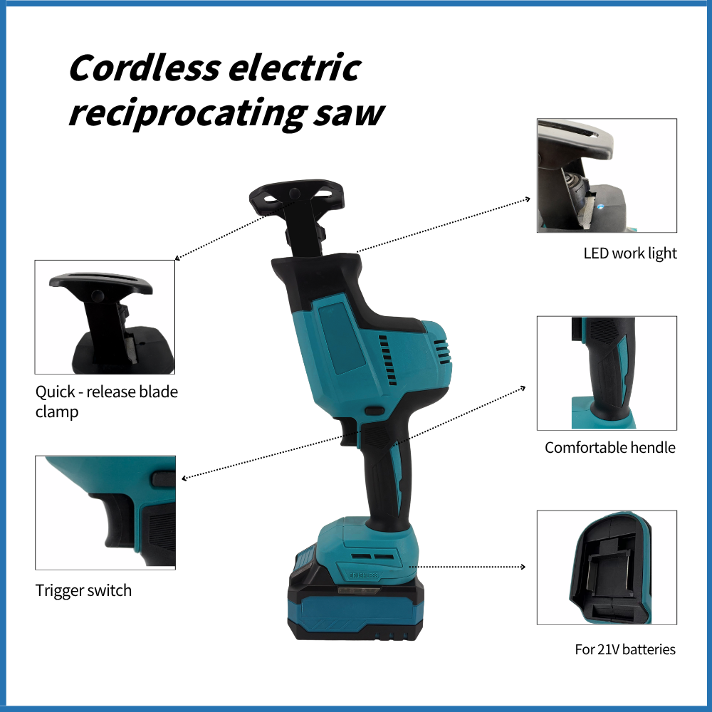 OEM ODM Supported Handheld Power Tool Construction Renovation Cordless Electric Reciprocating Saw
