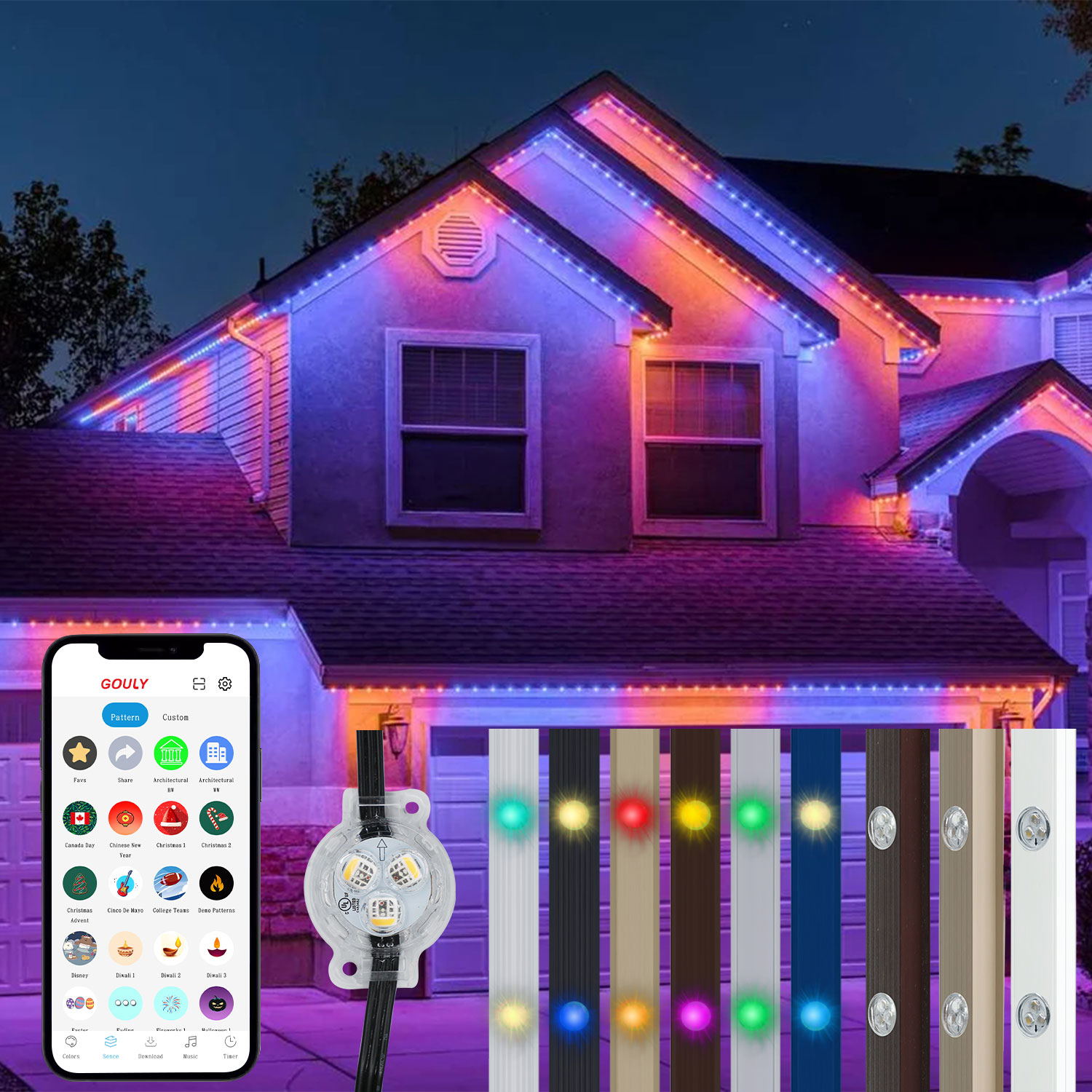 Gouly Customized Led Permanent Outdoor Lights Ip68 Dc12v 24v 36v Rgbw Chasing Color Permanent Track Light
