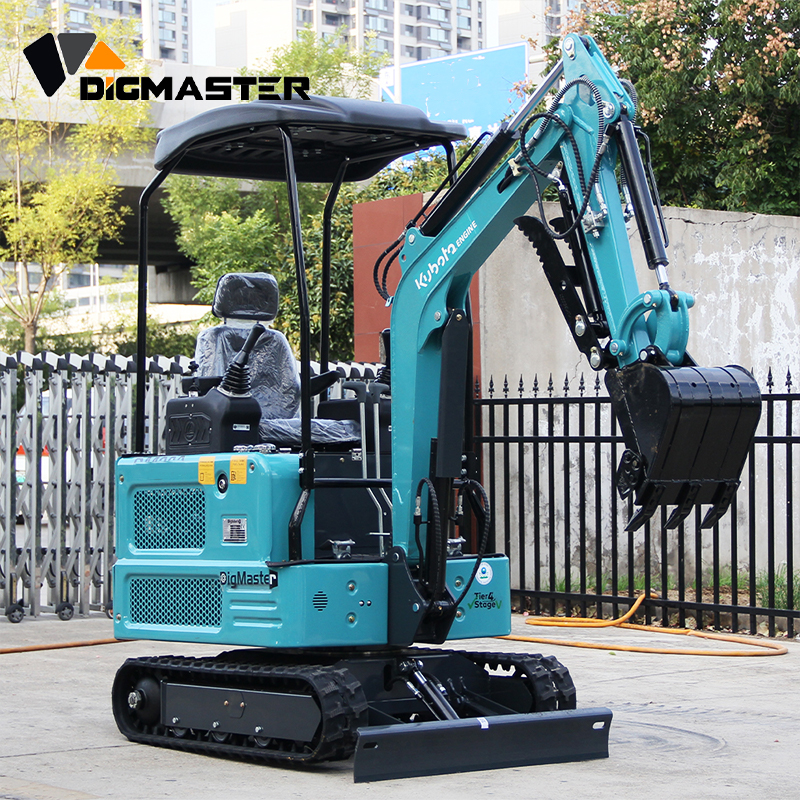 1.6 Ton Kubota Engine Mini Excavator with Hydraulic Thumb Clamp EPA Euro 5 Small Digger for Garden and Farm Factory Price