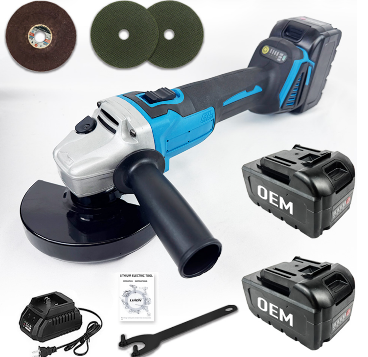 Industrial Mini Cordless Angle Grinder 21V Battery 100mm Brushless Slide Switch Cutting Grinding Tools