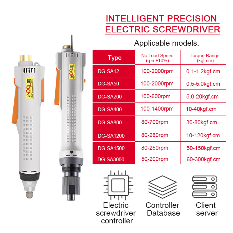 High-end Intelligent Brushless Electric Screwdriver Connectable to Industrial Controllers PLC Devices Supports MES Transmission