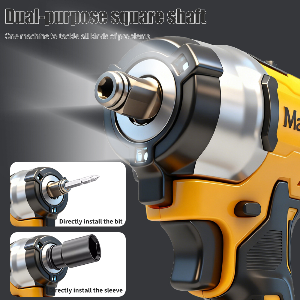 3250RPM Brushless Impact Wrench LED Cordless Driver Large Torque Variable Speed Electric Wrench for 20V Battery
