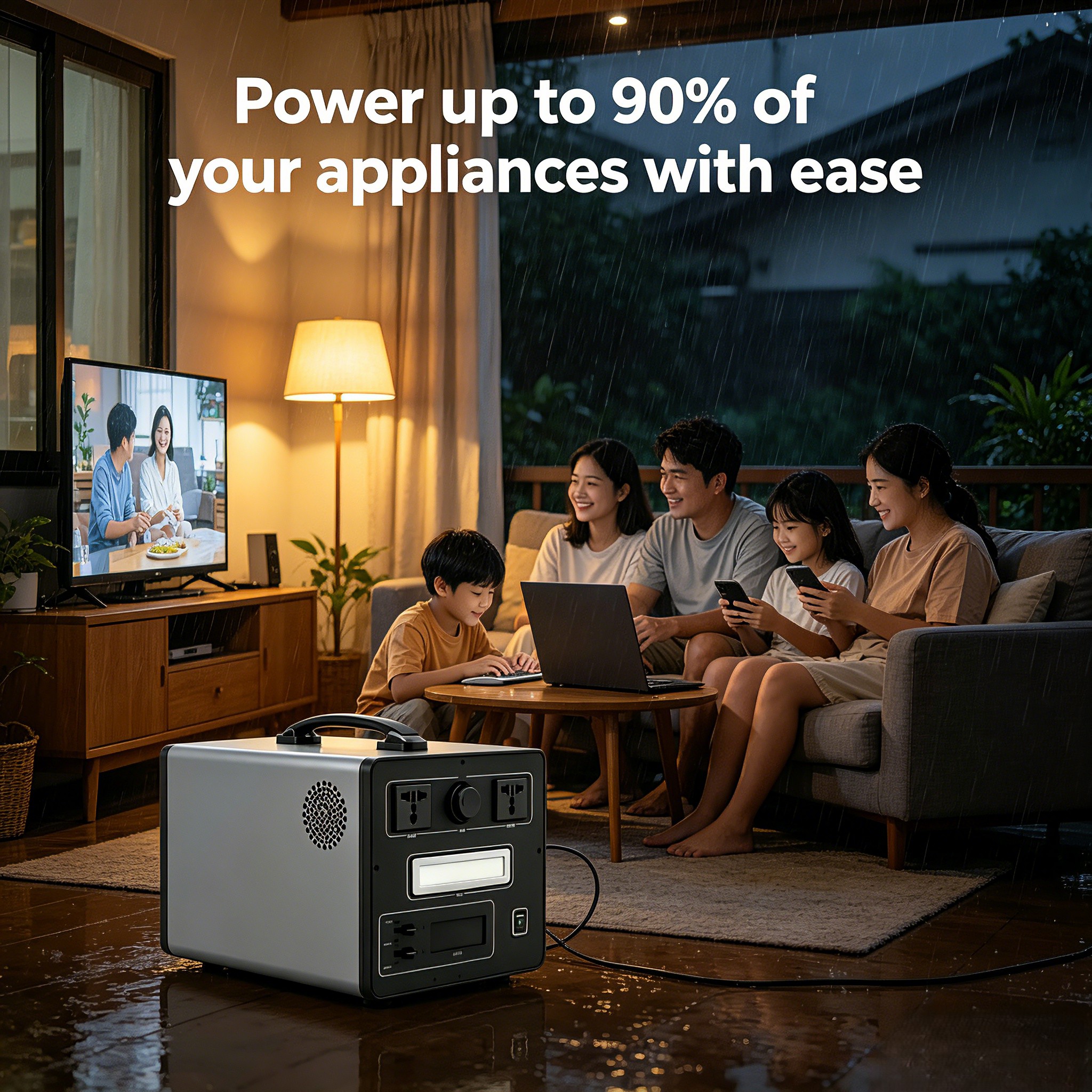 2000W 1500WH Outdoor Mobile Power Supply, Outdoor Portable Integrated Power Station, for Camping and Home Emergencies
