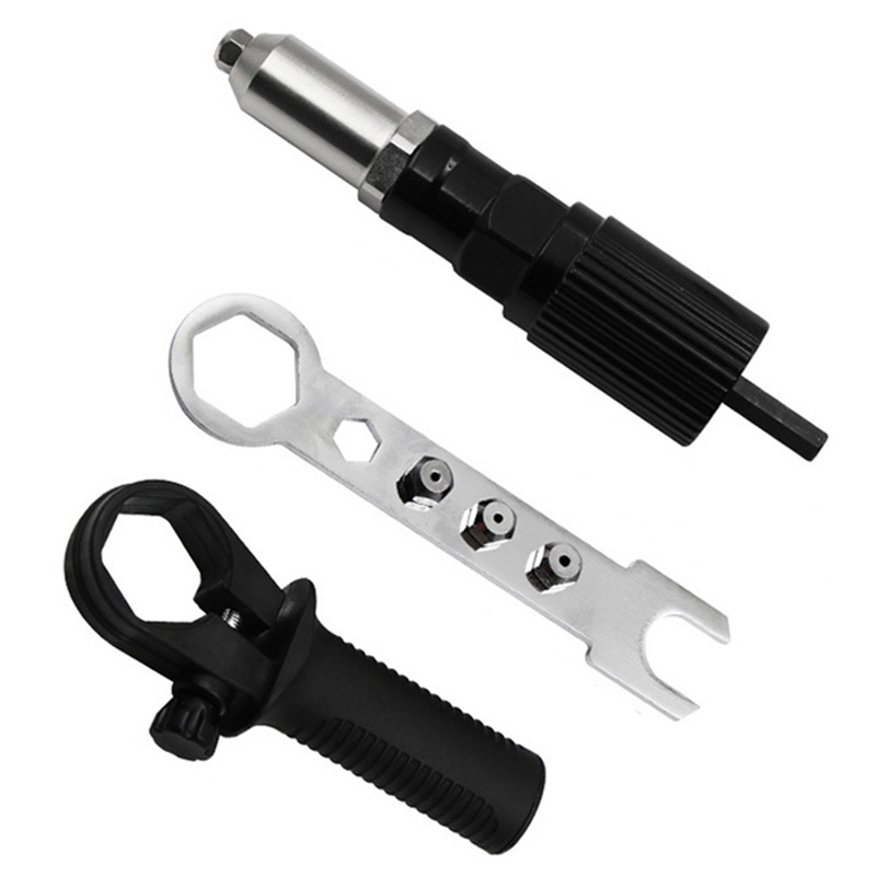 Electric Rivet Gun 2.4mm-4.8mm Rivet Nut Gun Drill Adapter Cordless Riveting Tool