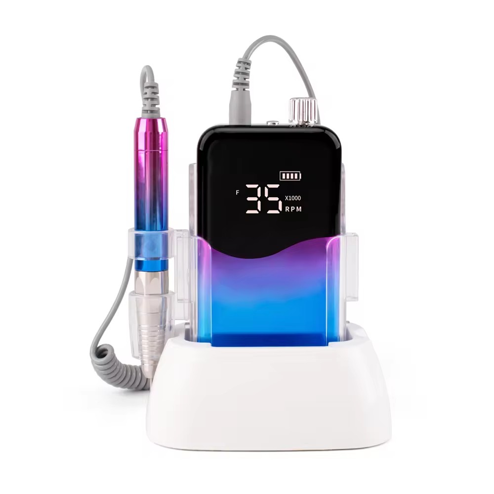 Professeional Strong Nail Drill 35000RPM Brushless Motor Cordless Wireless Portable Nail Drill With Smart Charge Base