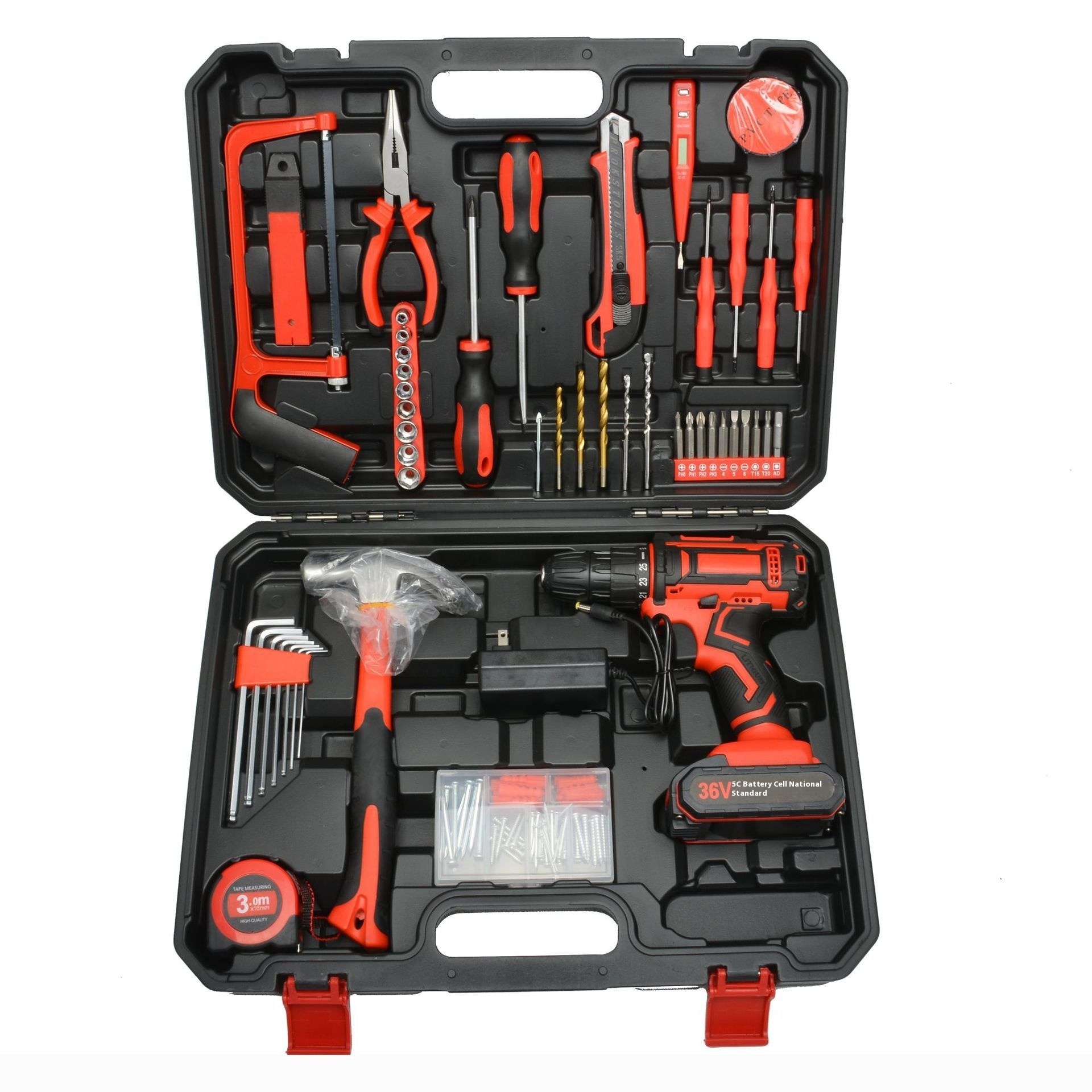 Contractor Tool Kit Set 112-Piece Heavy Duty Carbon Steel Hand Tools with Reinforced Hard Case for Home Use OEM