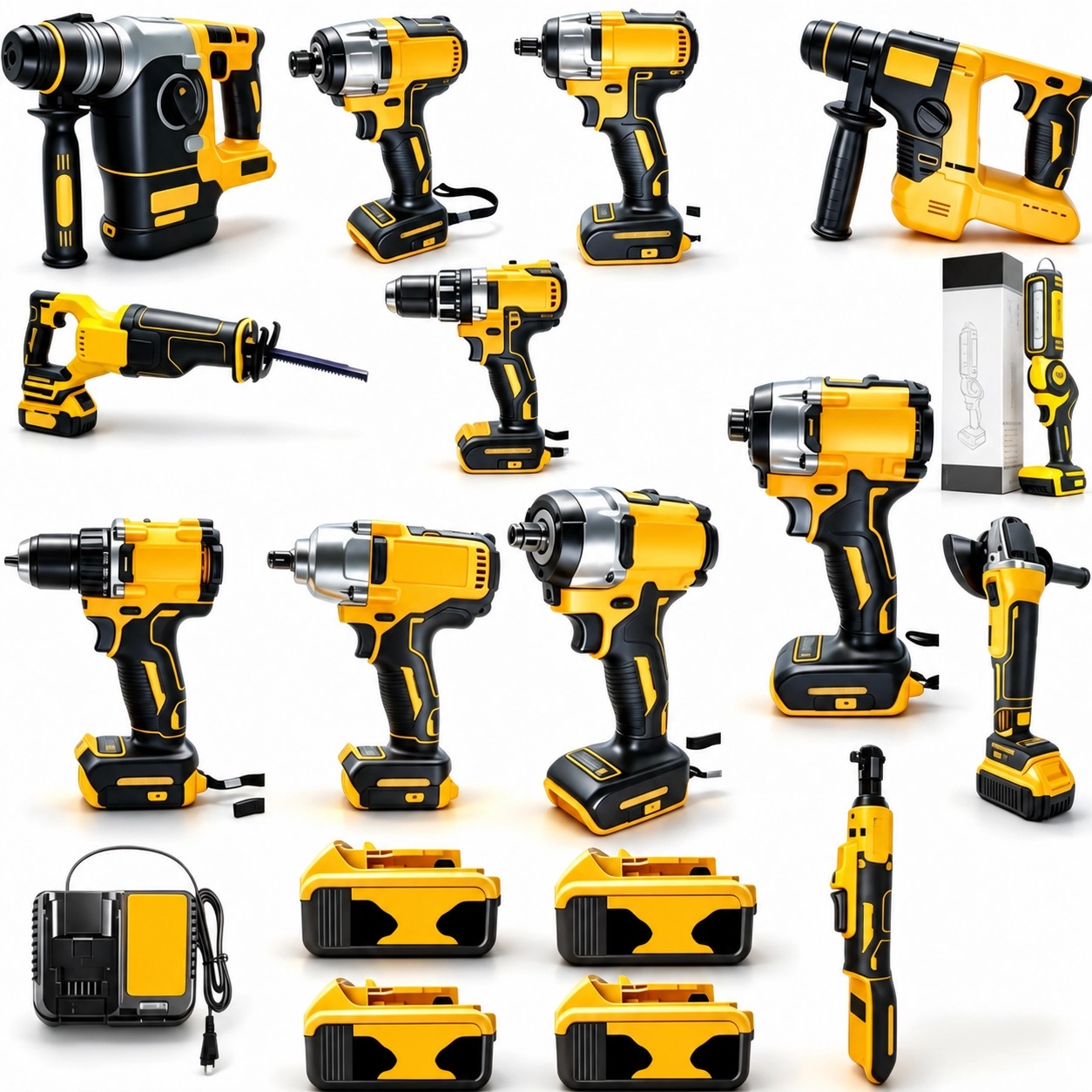 13PCS 18V Brushless Power Tool Combo Kit With Lithium Battery Charger Multifunctional Household Renovation Tools Set