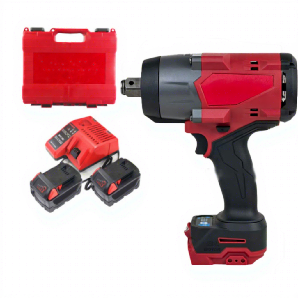 Wireless Power Wrench with Lithium Battery, 0-1300nm Cordless Impact Tool for Automotive &amp; Construction