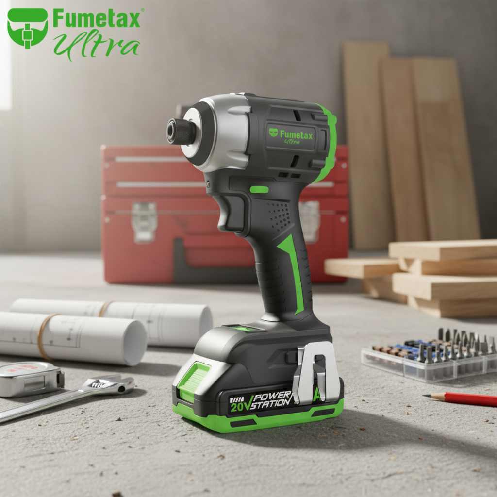 Fumetax 1/4" Three-Speed Cordless Brushless Impact Driver Kit for Construction High-Capacity Mini Hammer Drill