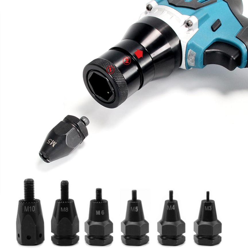 DH 20V Brushless Cordless Electric Rivet Nut Gun Tool