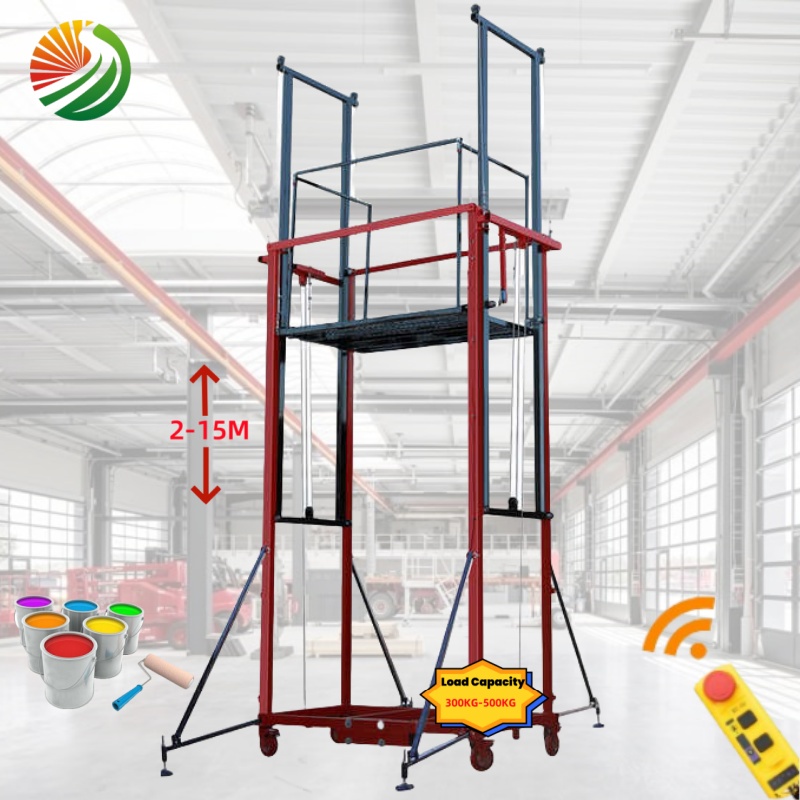 CE 500kg 3m 6m Mobile Portable Electric Scaffold Lift Foldable Platforms Electric Scaffolding Electric For Construction