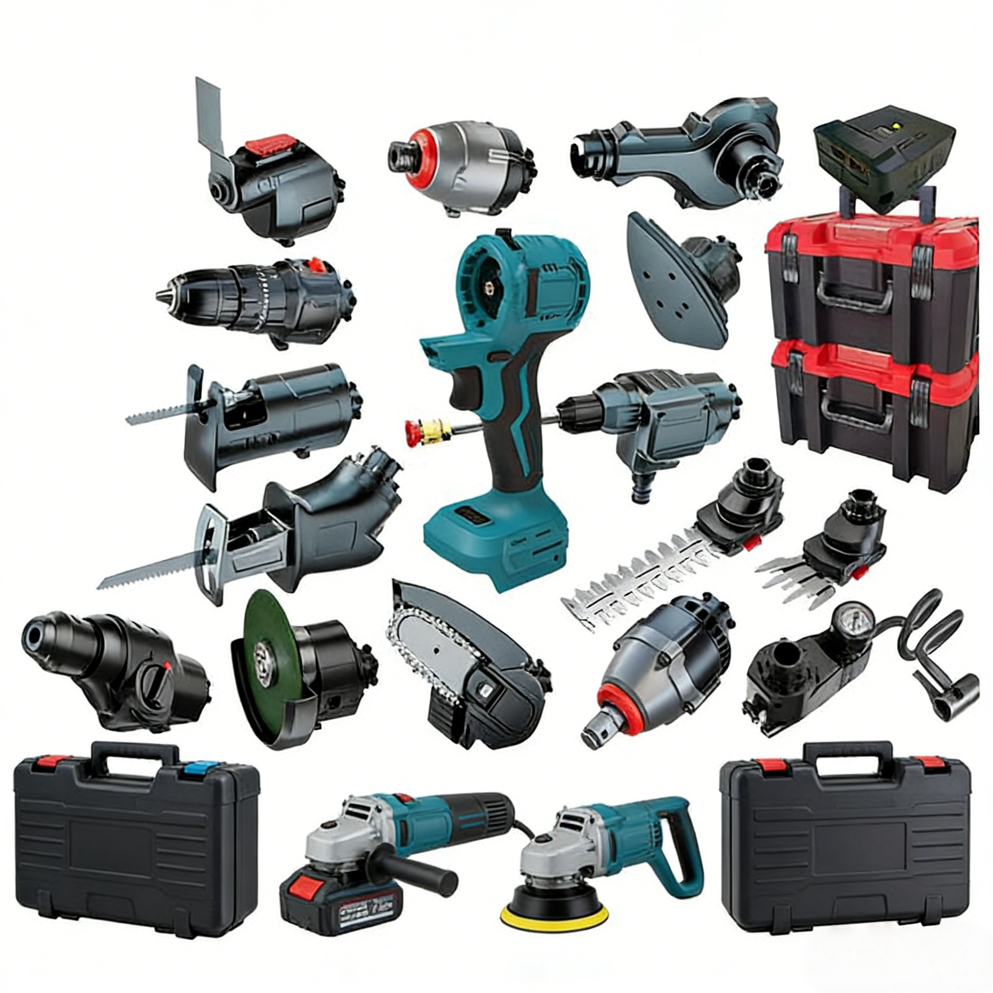 Customized Steel Lithium Battery Multi-Purpose Rechargeable Electric Hammer Tool Set with Hard Case OEM/ODM