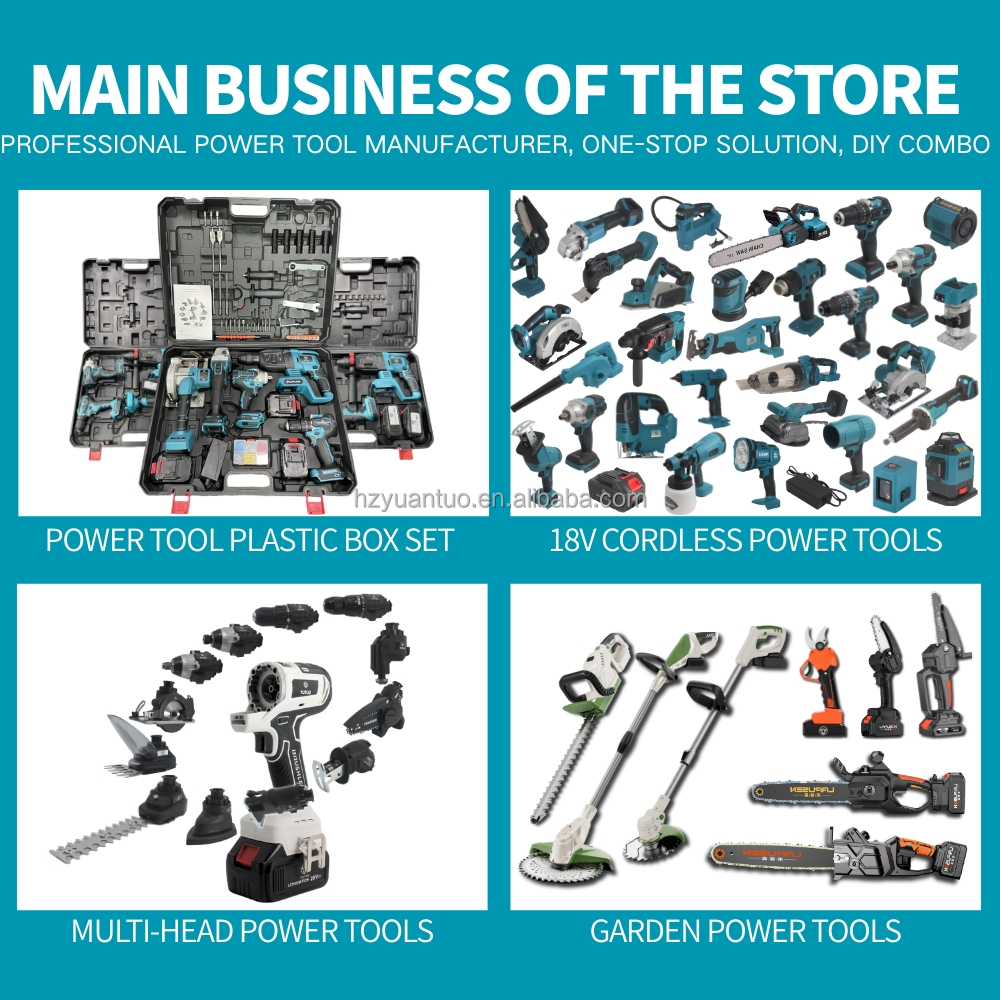 YUTUO Professional Li-ion Battery Multi Head 12 Pcs in 1 Combo Kit Cordless Brushless Impact Drill Power Tool Set for Household