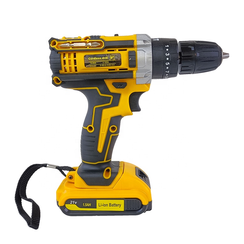 TS-2604 Cordless Drill Kit Power Drill Tool Set 21V Lithium Battery Drilling Machine 40N.m Torque Screwdriver OEM Home Use