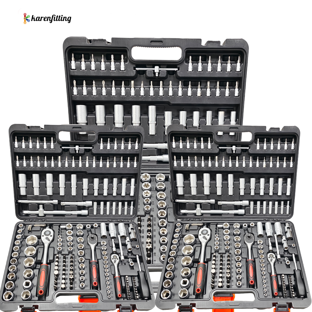 Professional 108/150/172pcs Socket Set Durable Versatile 1/4 3/8 Inch Drive Auto Repair Tool Case Customizable OEM Bag