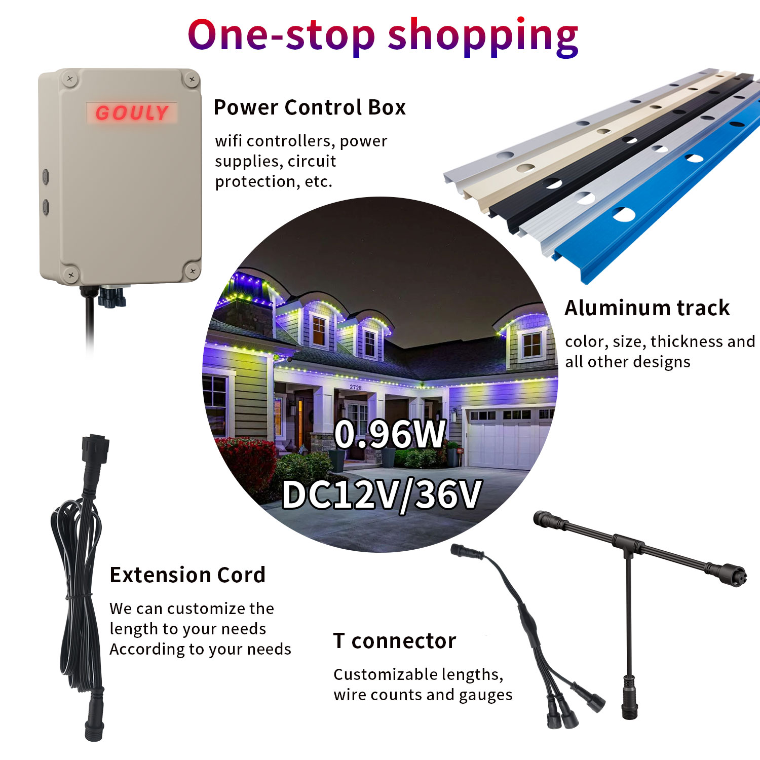 Gouly Customized Led Permanent Outdoor Lights Ip68 Dc12v 24v 36v Rgbw Chasing Color Permanent Track Light