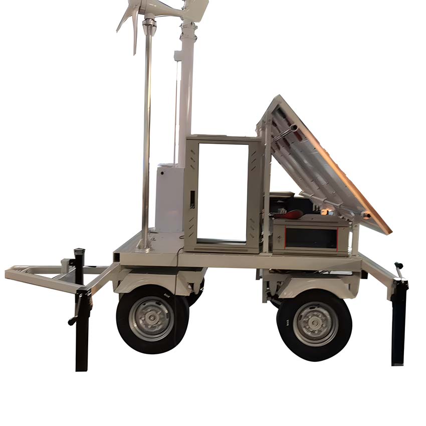 Outdoor Power Supply Mobile Solar Trailer With solar panel lithium battery powered trailer