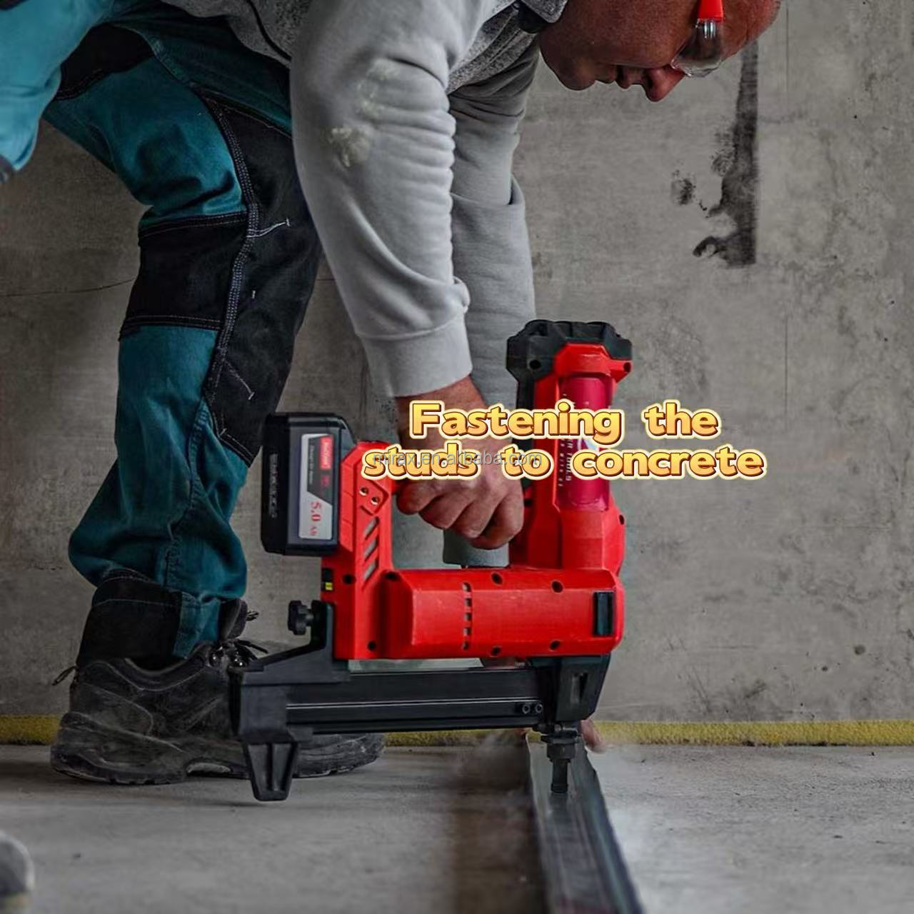 High Quality Powerful Battery Powered Concrete Nail Rechargeable Electric Gun for Gas Pins Without Battery and Charger