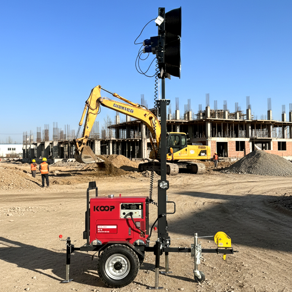 5M 7M 9M diesel Generator 4x1000W Mobile Light Towers Telescopic Mast Portable Outdoor Lighting Tower