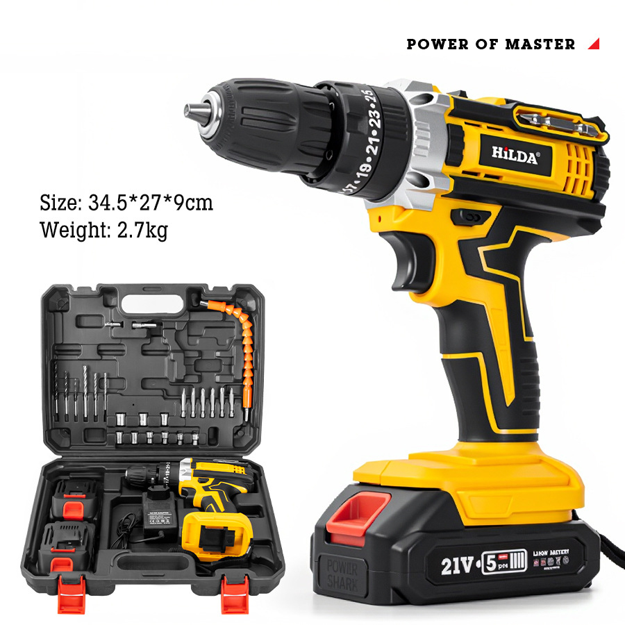 21 Volt Battery-Powered Rechargeable Drill and Screwdriver Customizable On Demand