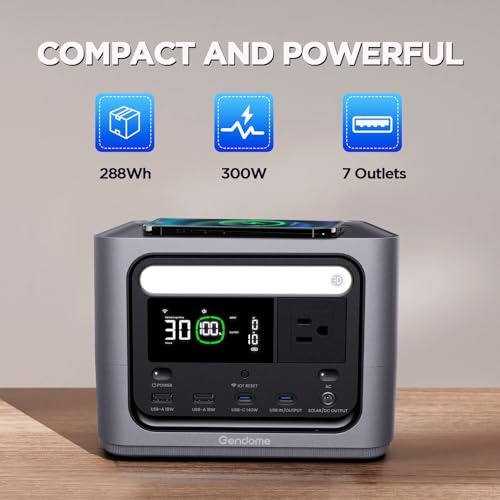 GenDome GO 300 300W Continuous 600W Peak Solar Generator for Outdoor Travel
