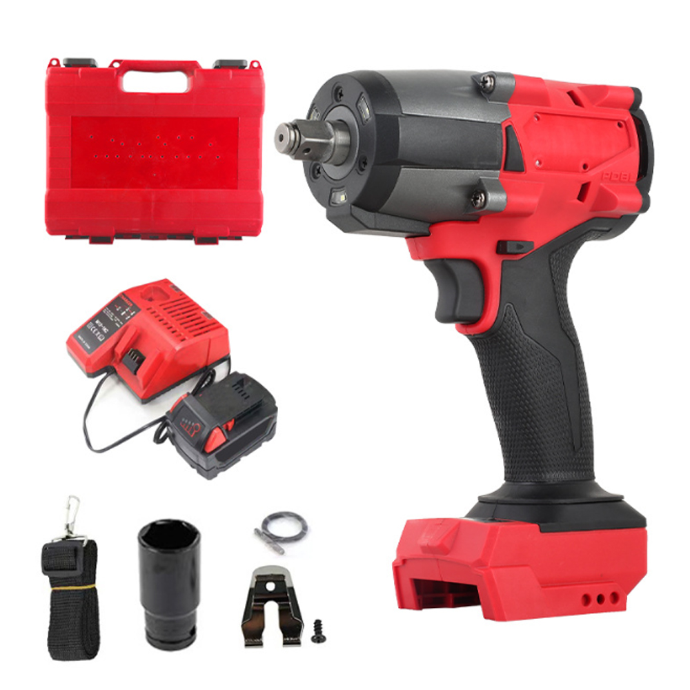 Wireless Power Wrench with Lithium Battery, 0-1300nm Cordless Impact Tool for Automotive &amp; Construction