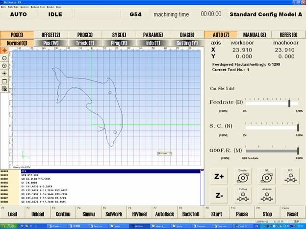 Water Jet Software Screen