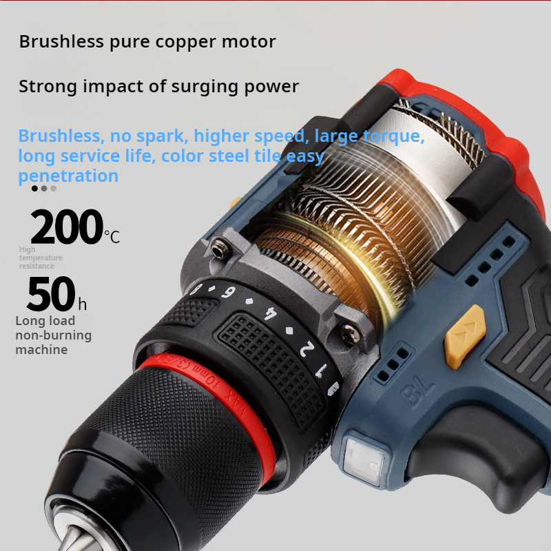 Wholesale Industrial Grade High Power Brushless Lithium Electric Drill Cordless Hand Drill Multifunctional Electric Screwdriver