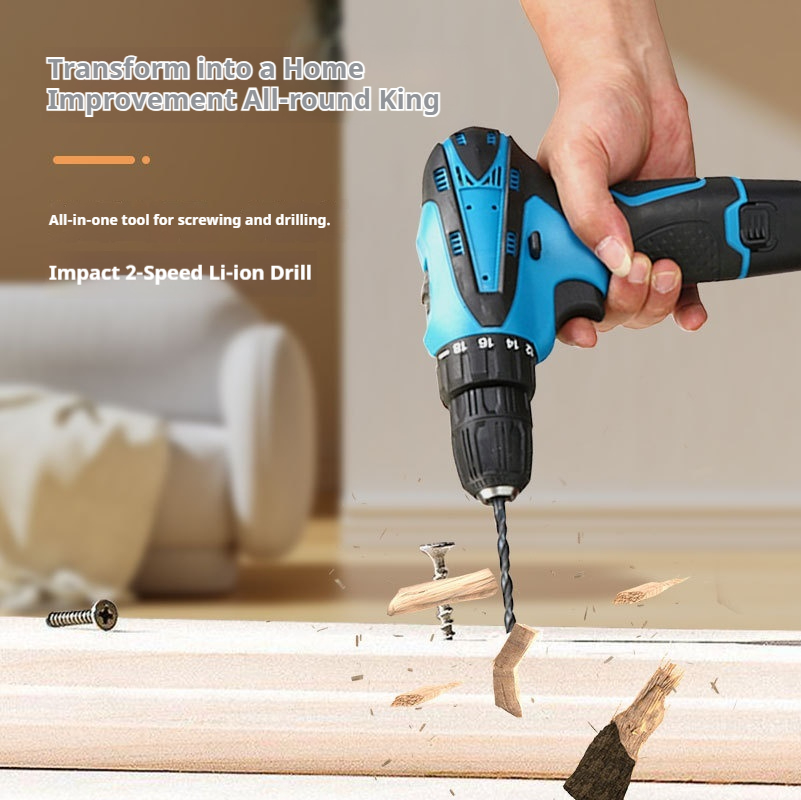Factory Direct 12V Precision Cordless Electric Drill Industrial-Grade Electric Screwdriver Tool Set with Battery Power Supply