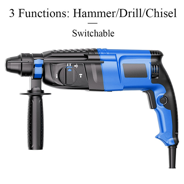 Industrial Rotary Hammer Impact Drill 1800W 26mm Max Drilling Diameter 60.4ft-lb Torque Portable AC 110-240V