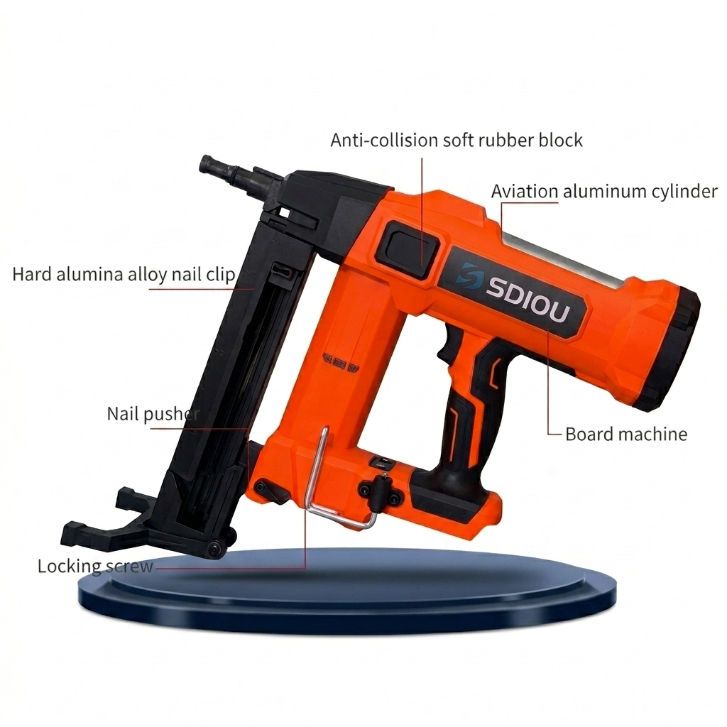 Rechargeable Battery Powered Steel Framing Nail Gun Brushless Motor DIY Concrete Fastening Tool for Construction Industry 1 Year