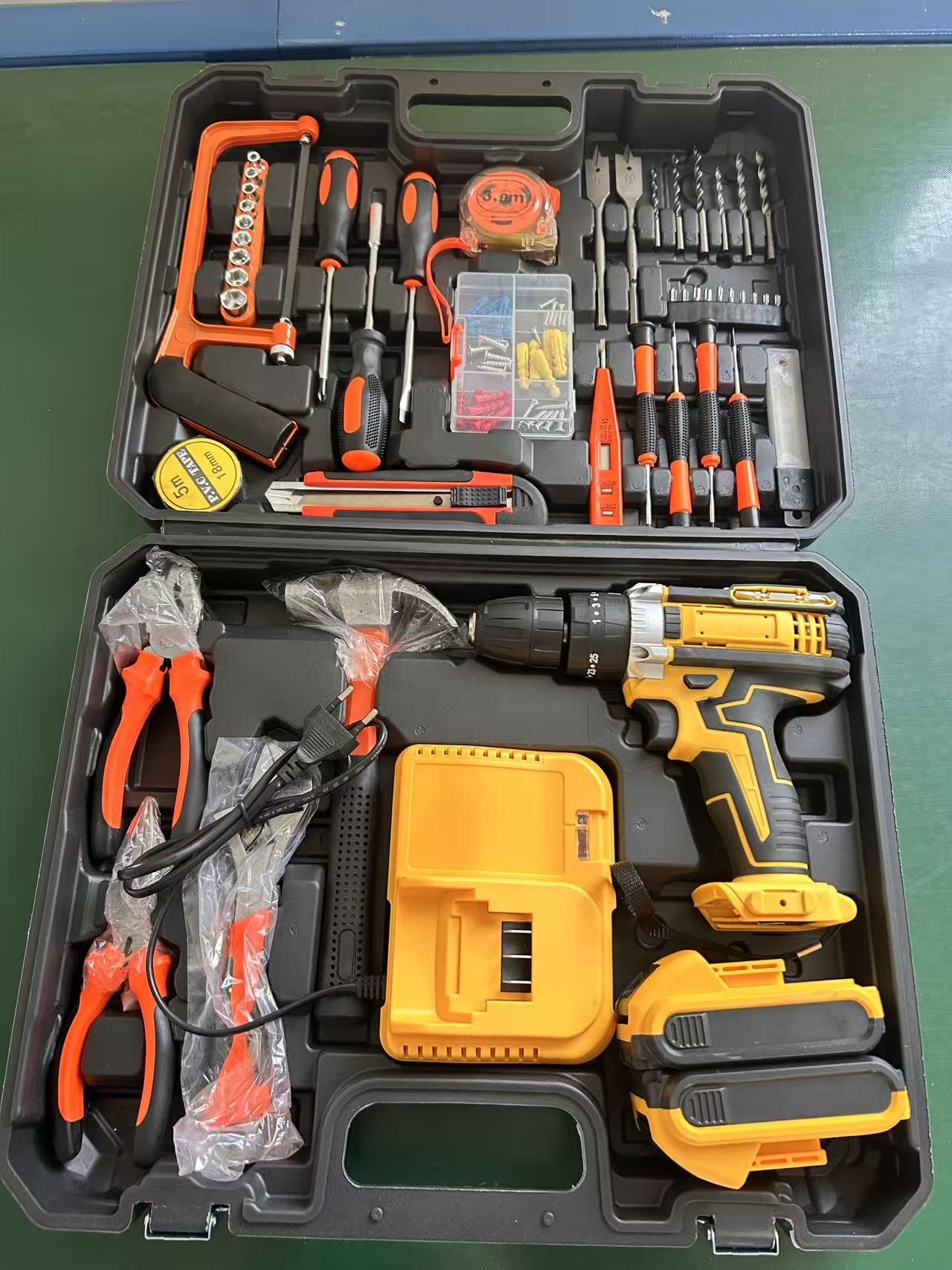 New Arrival Multifunctional Cordless Power Drill Combo Kit Household Tool &amp; Craftsman Mechanic Woodworking Set Battery Source CE