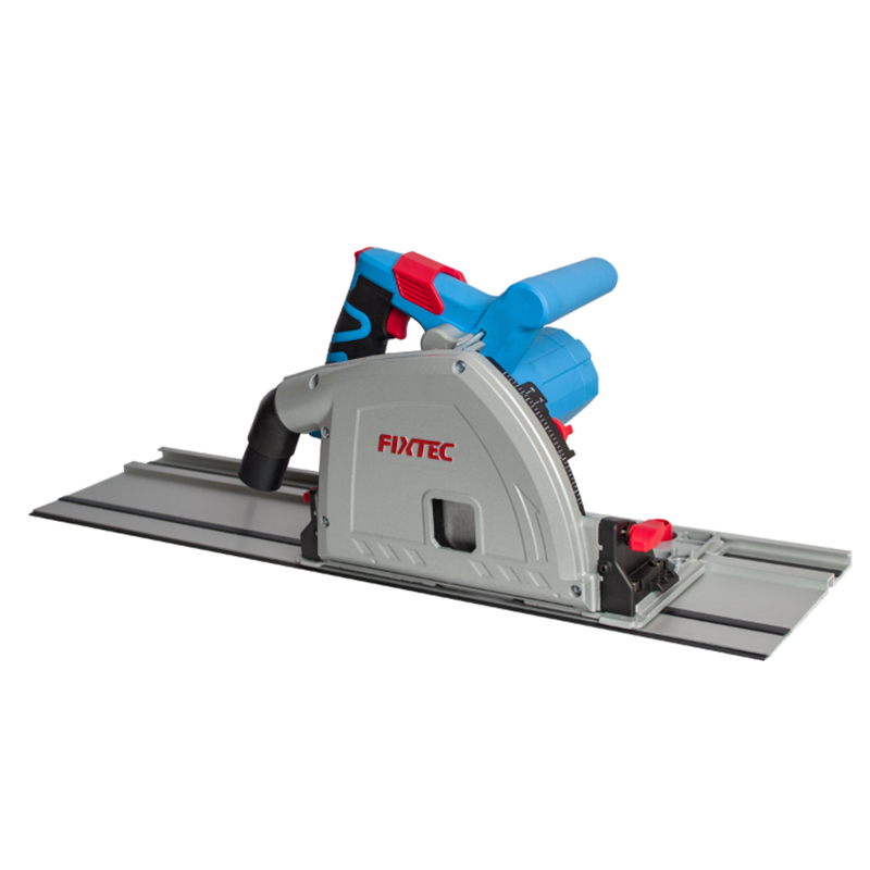 FIXTEC Power Tools 165mm Electric Plunge Cut Circular Track Saw with Guide Rail