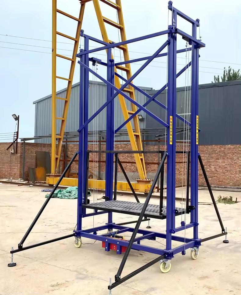 CE 500kg 3m 6m Mobile Portable Electric Scaffold Lift Foldable Platforms Electric Scaffolding Electric For Construction