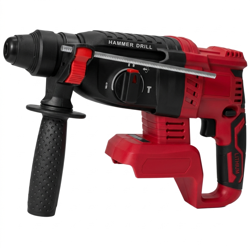 21V Brushless Cordless Industrial Grade Lightweight Portable Lithium-Ion Battery Electric Rotary Hammer for Drilling